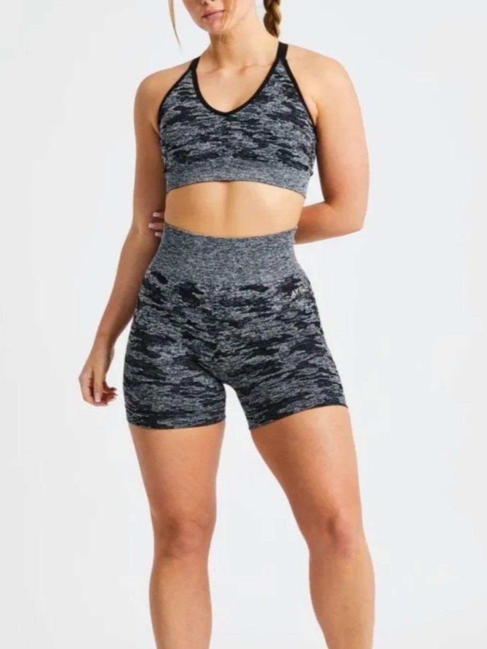 AYBL Evolve Camo Seamless Shorts Black and Grey size‎ Large